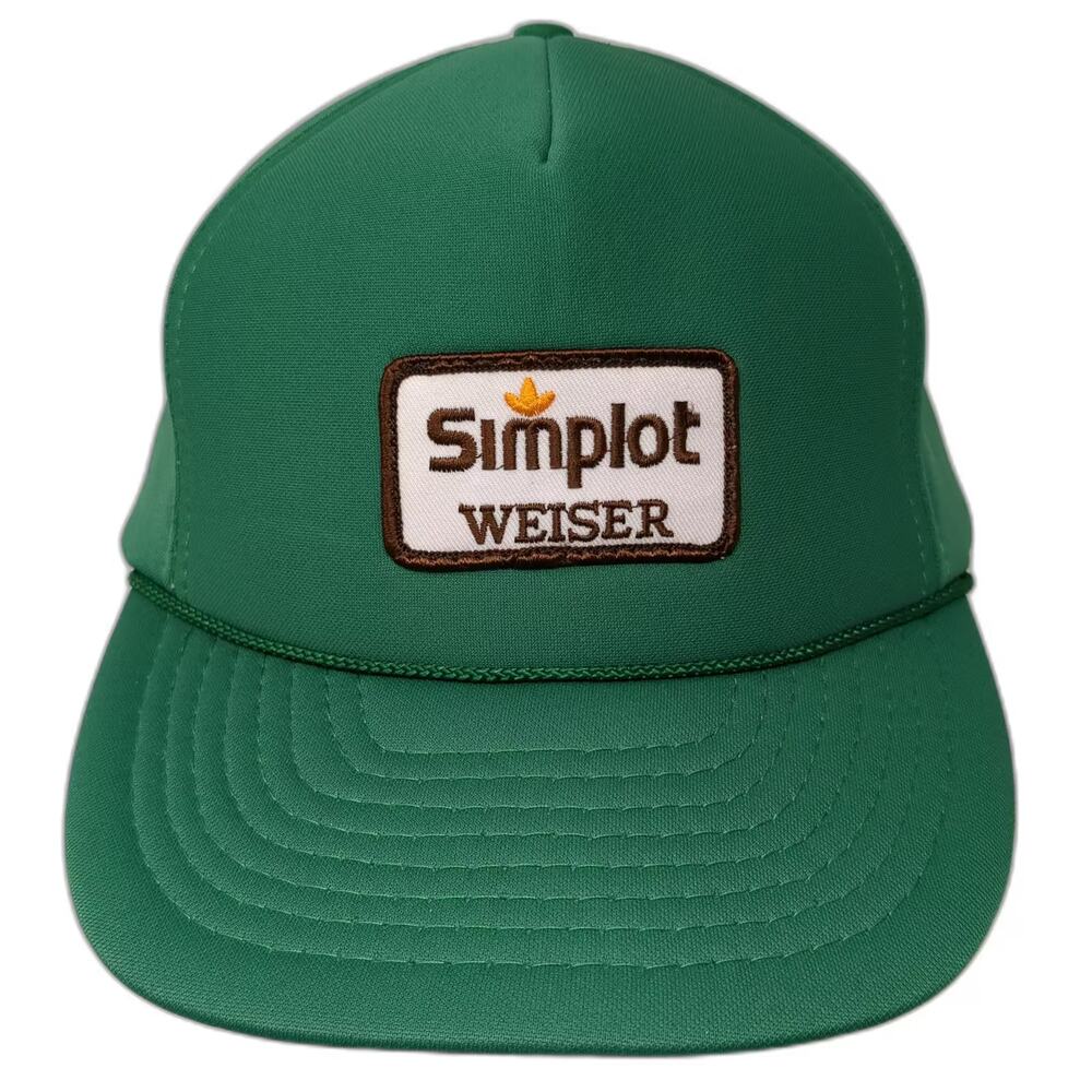 Otto Trucker Hat Green Os Snapback Hat Simplot Weiser Rope Adjustable Patch Cap